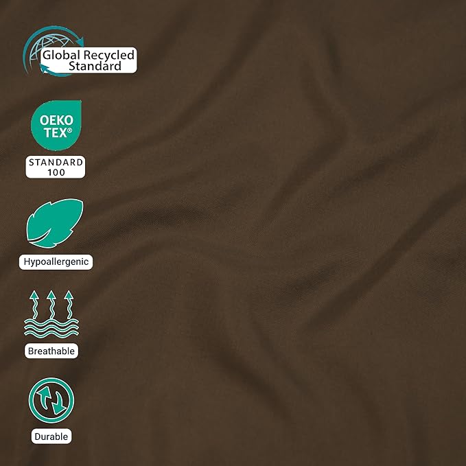 ZPECC Full Flat Sheet Only 1 Pack, Durable Brown Top Bed Sheets Hypoallergenic - Image 2