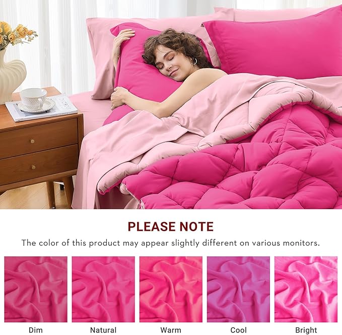 MUXHOMO 5 Pieces Twin Comforter Set, Reversible Bed in a Bag Twin Size - Image 6