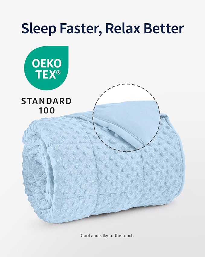Mr. Sandman Weighted Blanket for Adults, Minky Dots Heavy Blanket for Women - Image 2