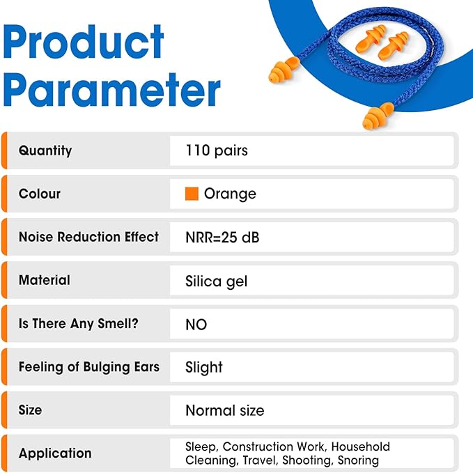 AZEN 110 Pairs Silicone Ear Plugs, Reusable Earplugs - Image 6