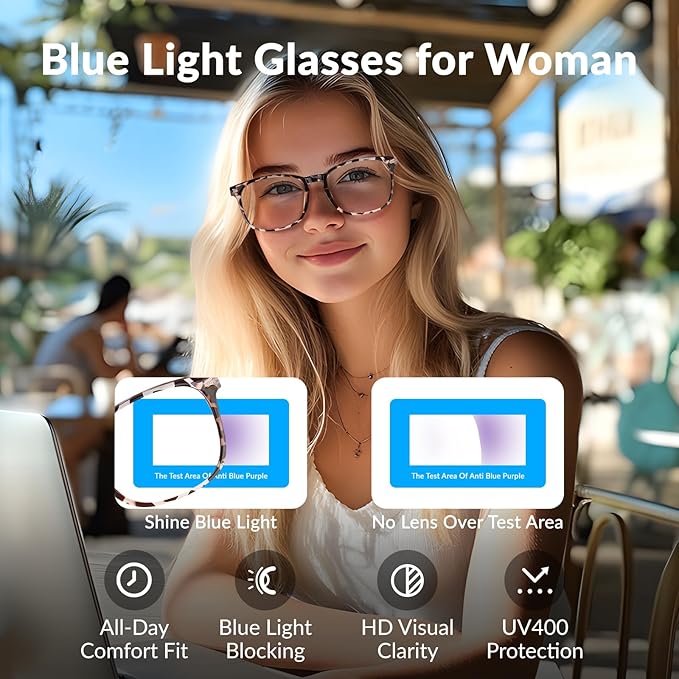 Blue Light Glasses for Woman Men | 99% Blue Light Blocking Glasses for Computer - Image 2