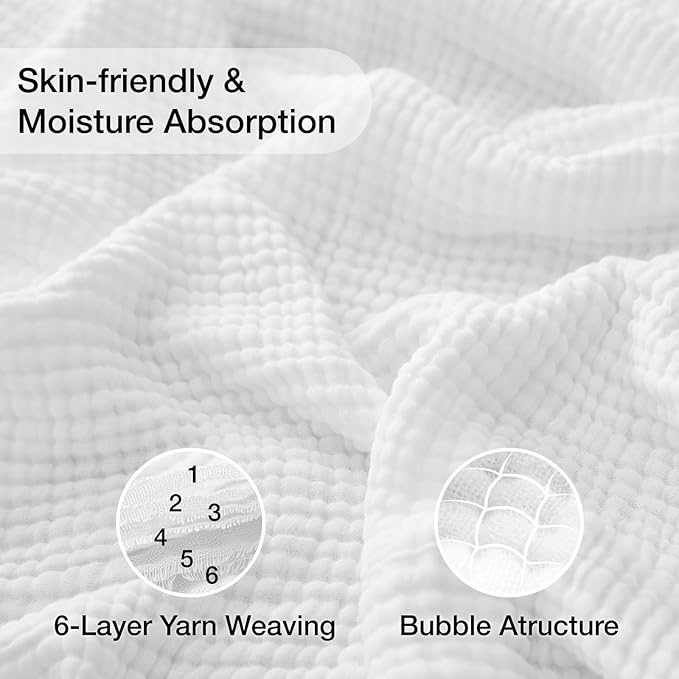 100% Cotton Muslin Blanket 40" x 40", Breathable and Lightweight Cotton Throw - Image 4