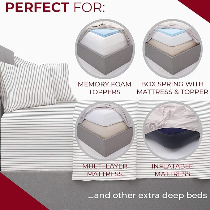Mellanni Extra Deep California King Sheets - Image 4