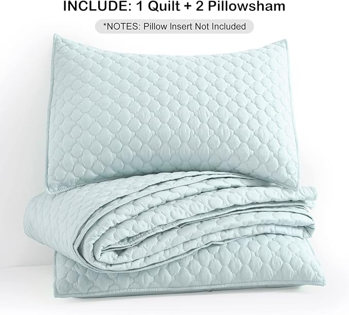 HORIMOTE HOME Quilt Queen Size Aqua Blue, Lightweight Quilt - Image 7