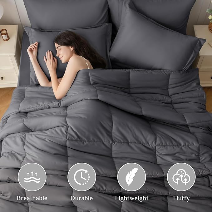 JOLLYVOGUE Twin Comforter Set, Ultra-Soft Bed in a Bag Twin Size 5 Pieces - Image 2