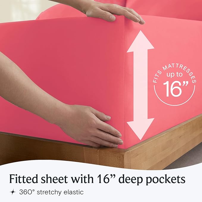 LuxClub 3 PC Twin XL Sheet Set, Deep Pockets Wrinkle Free Cooling Bed Sheets - Image 6