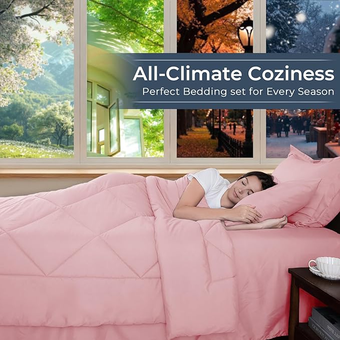 HEVUMYI Pink Queen Comforter Set - Image 3