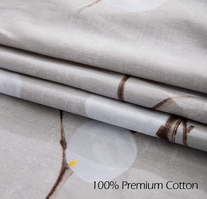 SLEEPBELLA Duvet Cover Queen, 600 Thread Count Cotton Grey Branch - Image 5