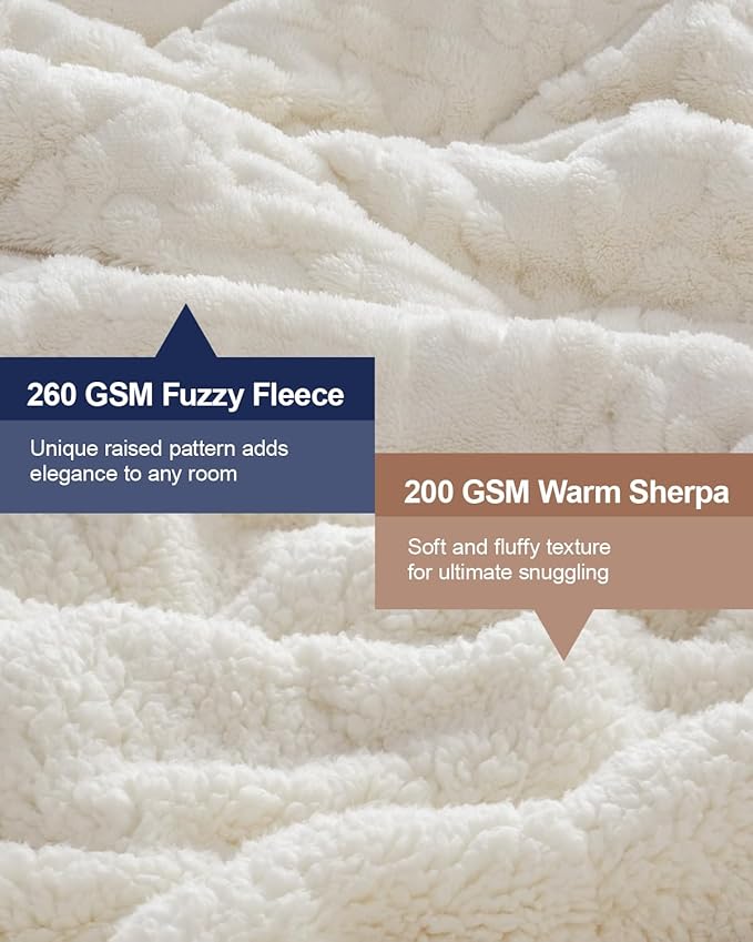 Super Fuzzy Soft Sherpa Fleece Weighted Blanket, 15 lbs Dual Sided Fluffy Heavy - Image 3