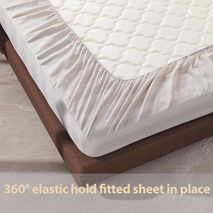 100% Egyptian Cotton Fitted Sheet King Size, 600 Thread Count, Single Fitted - Image 6
