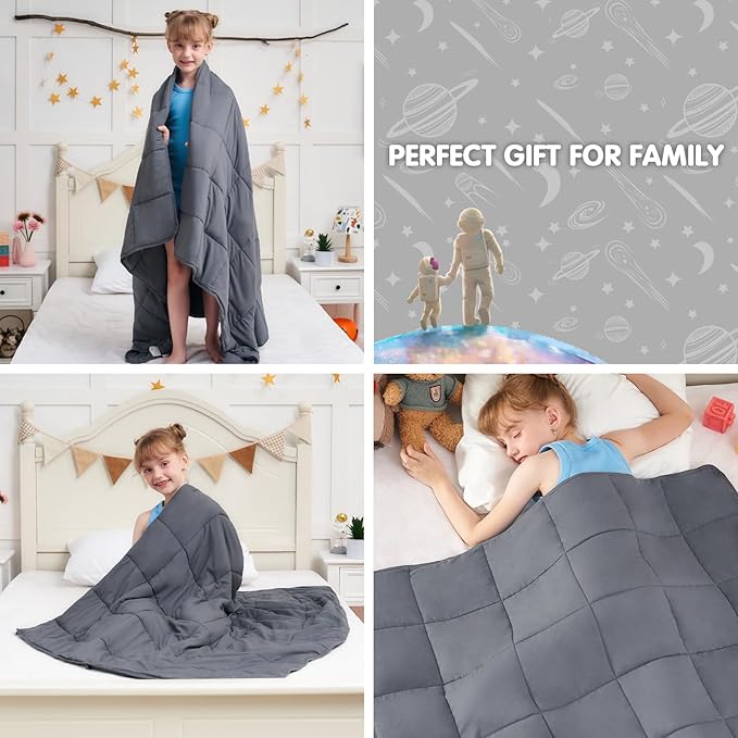 Weighted Blanket Kids 10lbs, Twin Size Cooling Heavy Throw Blanket - Image 7