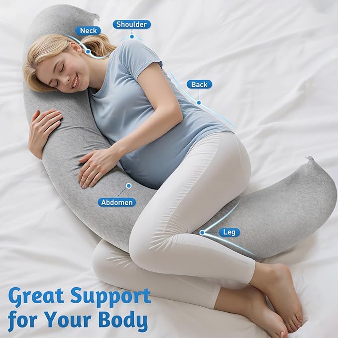 SweetSlubr Pregnancy Pillows for Sleeping, C-Shaped Maternity Pillow for - Image 5