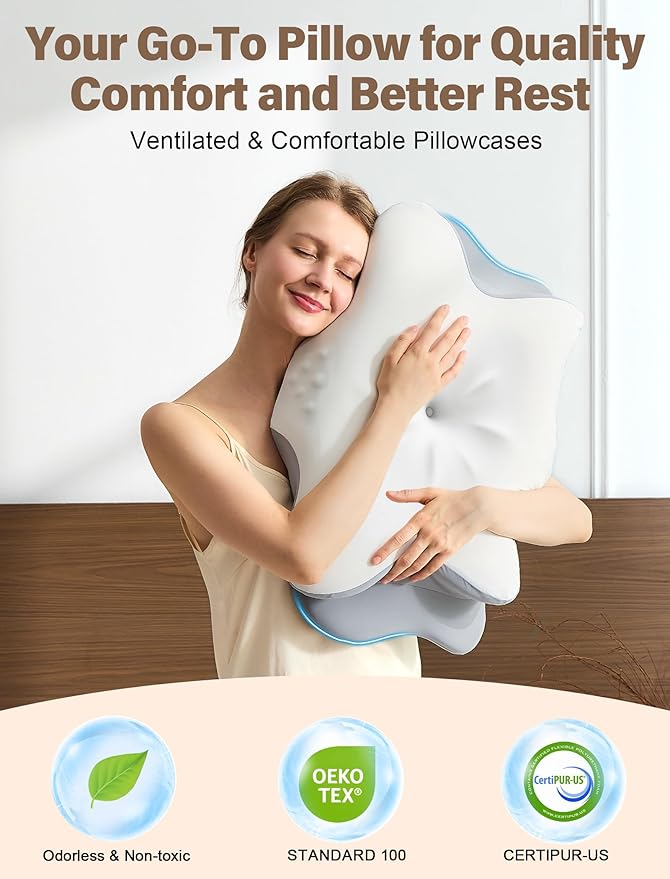 Cervical Neck Pillow for Pain Relief – Ergonomic Memory Foam Pillow for Side - Image 9