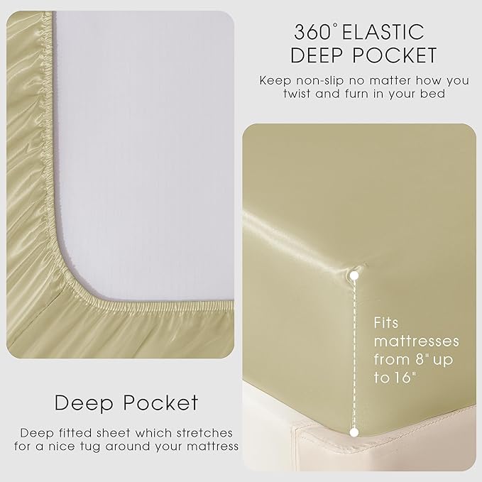 FreshCulture Satin Sheets King Size - Image 4
