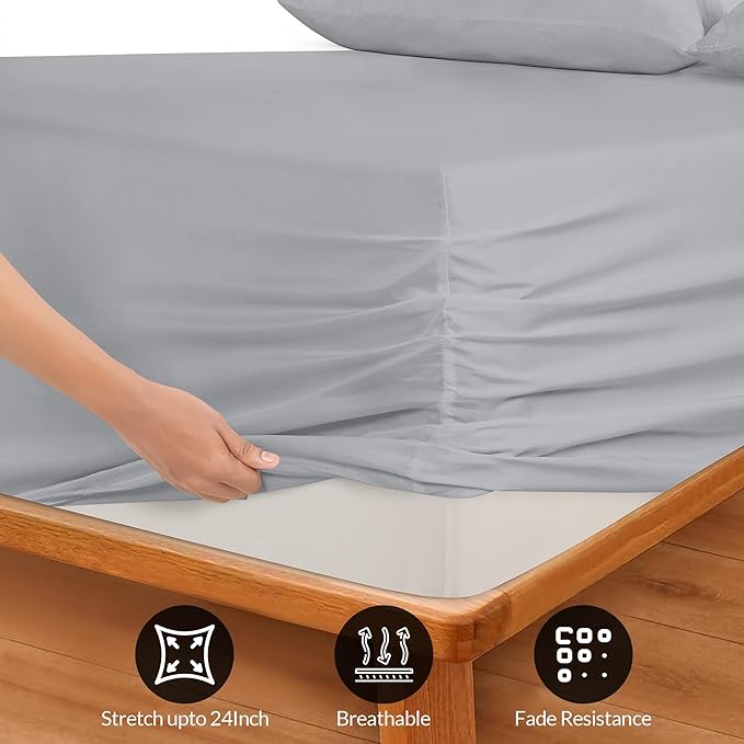 Royale Linens Extra Deep Pocket Twin Fitted Sheet Only - Image 3