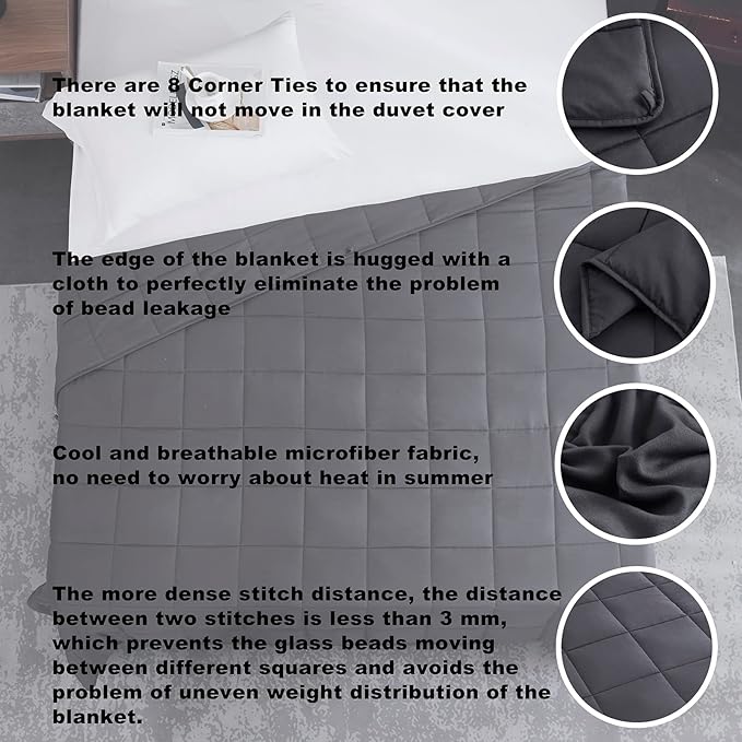 Weighted Blanket 20lbs 80x87 Cooling Breathable Heavy Blanket - Image 3