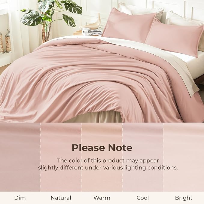 Litanika Blush Pink Comforter California King Size, 3 Pieces Cal King - Image 8