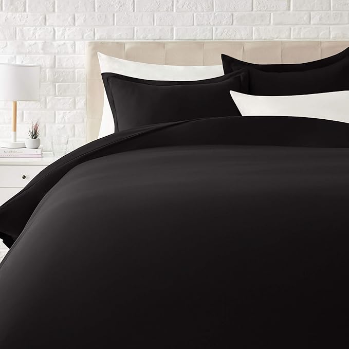 Amazon Basics Lightweight Microfiber 3-Piece Duvet Cover Set by AmazonBasics
