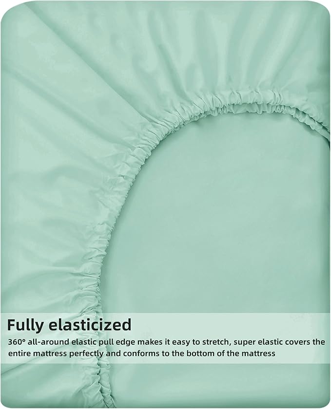 HBHLFZ Full Fitted Sheet Only, Soft Breathable Bottom Sheet - Image 5