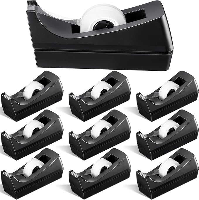 10 Pack Desktop Tape Dispenser Tape Roll Non Skid Base Tape Dispensers for Office Home School (Tape Not Included)-DeskoryOffice