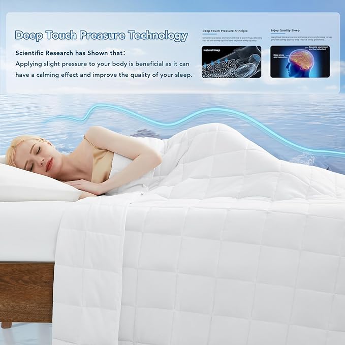 Topcee Weighted Blanket for Adults Twin Size Soft Cooling Heavy Blanket Sleeping - Image 3