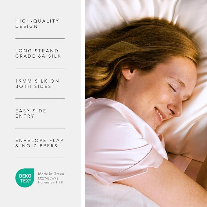 Fishers Finery 19mm 100% Pure Mulberry Silk Pillowcase, Quality Tested - Image 4
