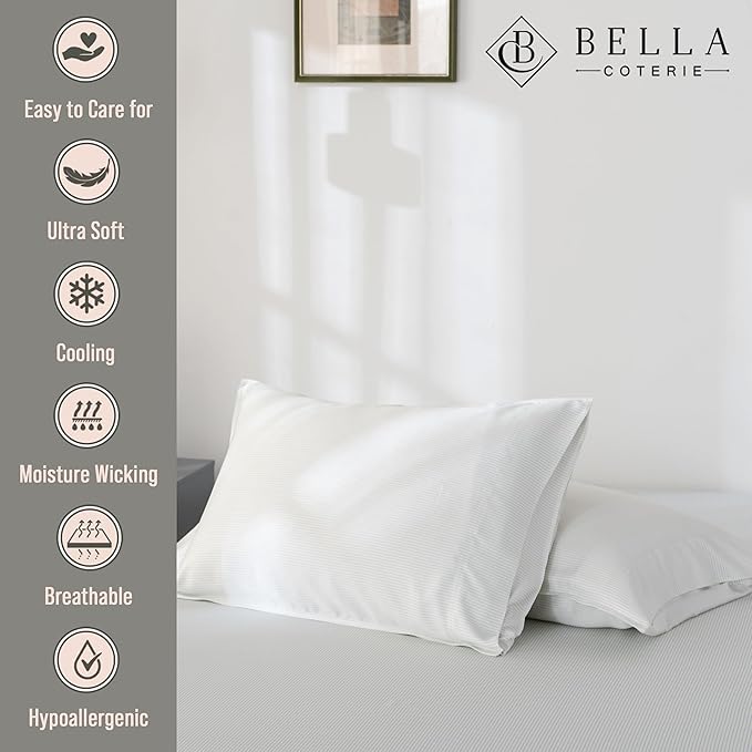 Bella Coterie | Luxury Bamboo Viscose Queen Size Pillowcase Set | 100% - Image 2