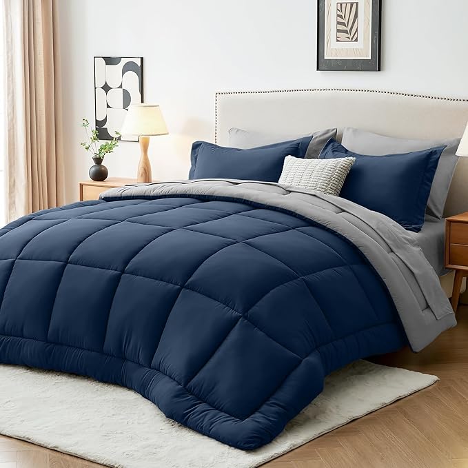 Sasttie Full Size Comforter Sets, 7 Pieces Bed in a Bag Full, Complete Bedding by SASTTIE