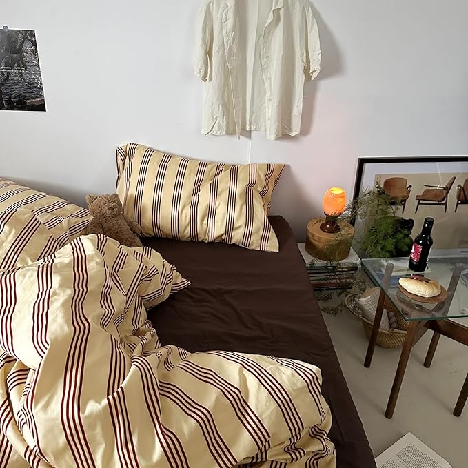 mixinni Retro Striped Duvet Cover Set California King - Image 6