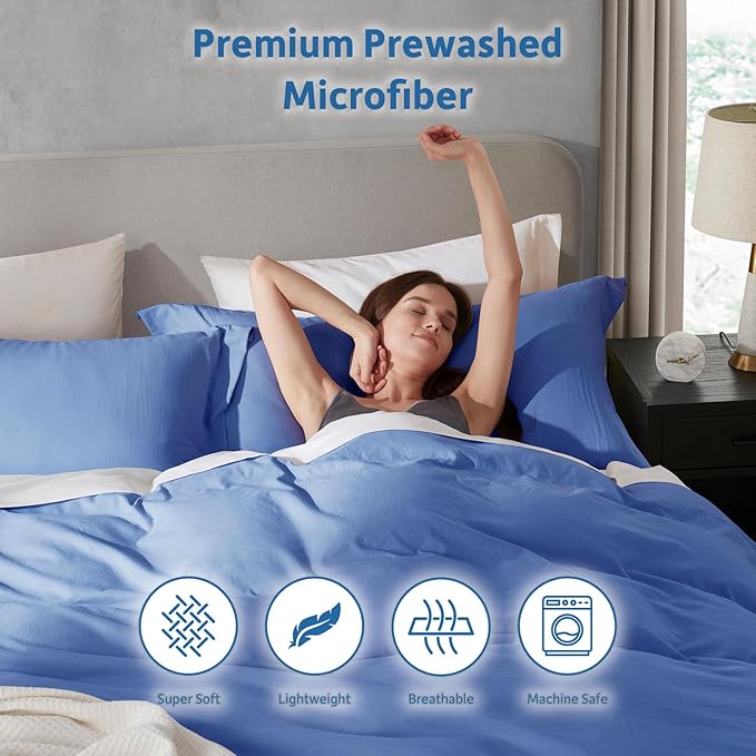 Nestl Calm Blue Duvet Cover Full Size - Image 6