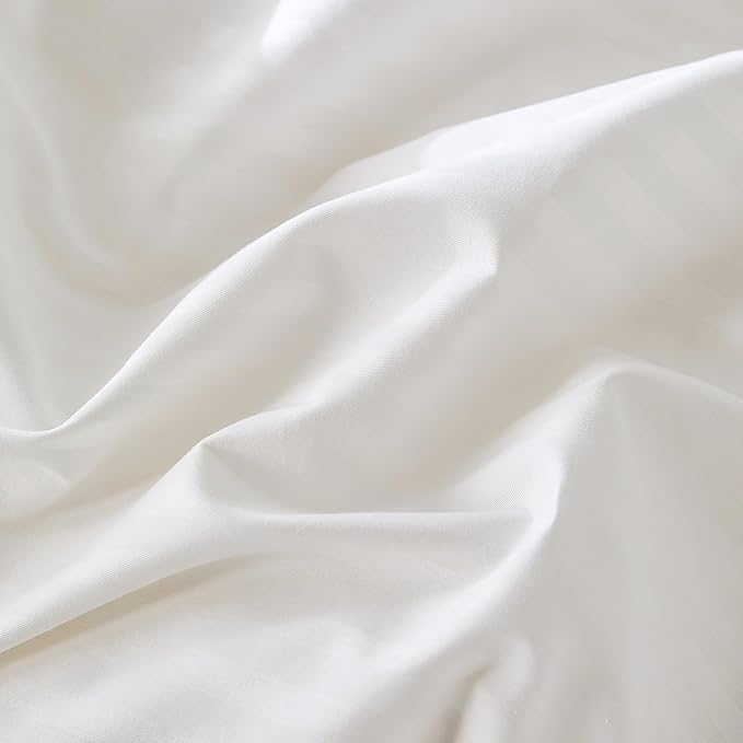 JELLYMONI 100% Natural Cotton 2pcs Striped Duvet Cover Sets, Satin Striped - Image 5