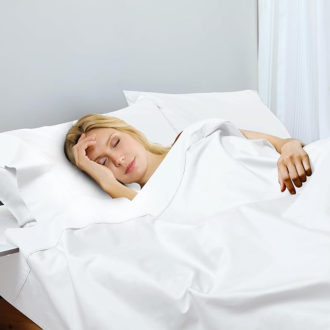 Cotton Twin Flat Sheet Only, 600 Thread Count 100% Egyptian Cotton Top Sheet - Image 6