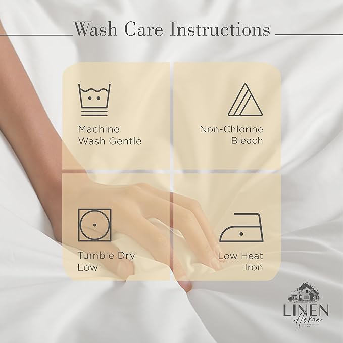 Linen Home 100% Cotton Percale Sheets Queen Size, Deep Pocket, 4 Pieces Set - Image 5