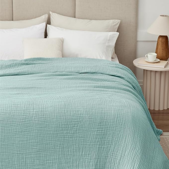 100% Cotton Muslin Blanket 40" x 40", Breathable and Lightweight Cotton Twin - Image 3