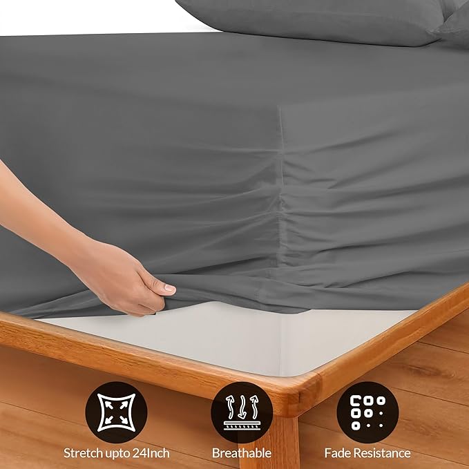 Royale Linens Extra Deep Pocket Full Fitted Sheet Only - Image 3