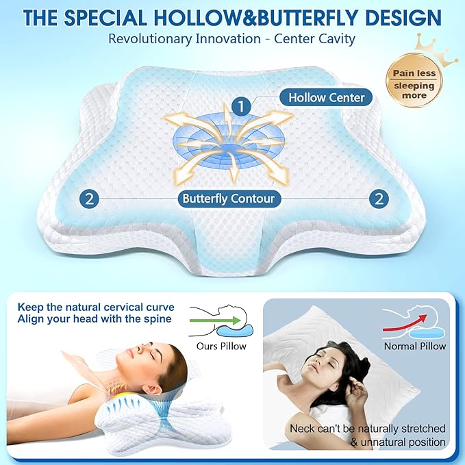 CHxxy Memory Foam Pillows, Cervical Pillow - Image 4