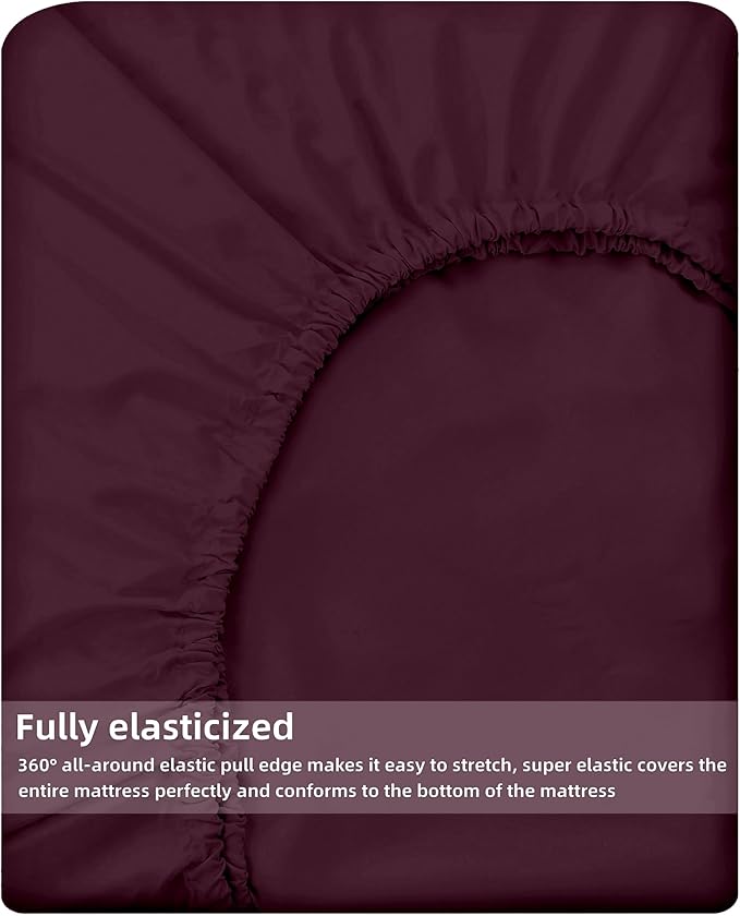 HBHLFZ Queen Fitted Sheet Only, Soft Breathable Bottom Sheet - Image 5