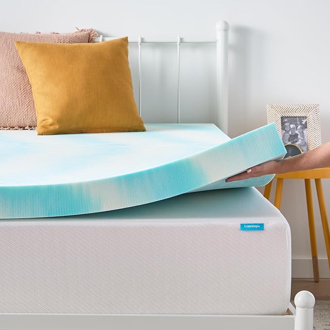 Linenspa 4 Inch Swirl Gel Memory Foam Mattress Topper, California King Size – - Image 8