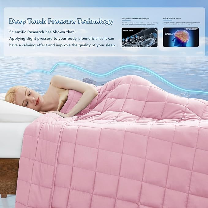 Topcee Weighted Blanket for Adults Twin Size Soft Cooling Heavy Blanket Sleeping - Image 3
