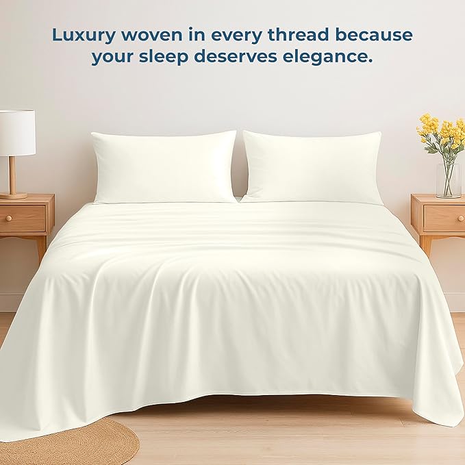 Royale Linens 100% Organic Cotton King Flat Sheet Only - Image 6