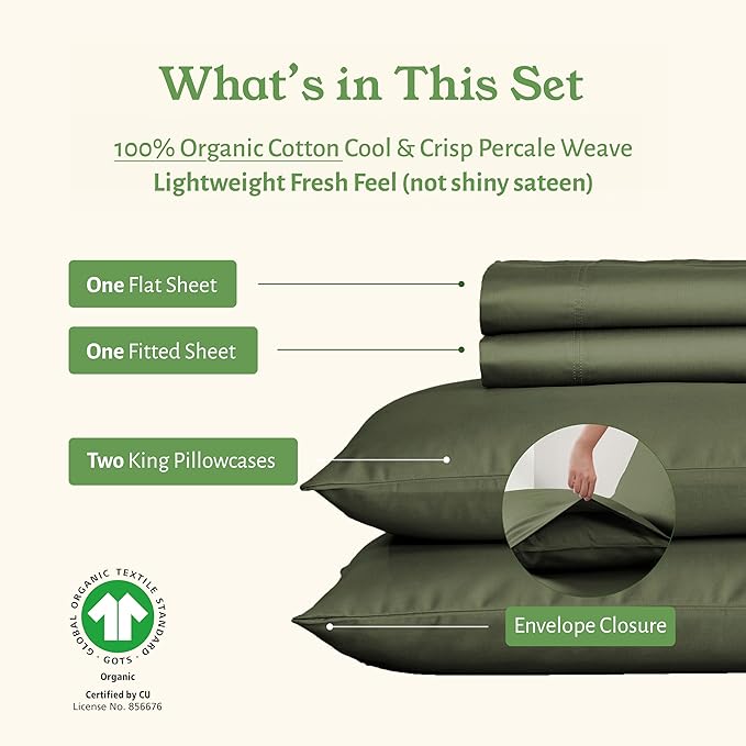 California Design Den Soft 100% Organic Cotton Bed Sheets California King Size - Image 4