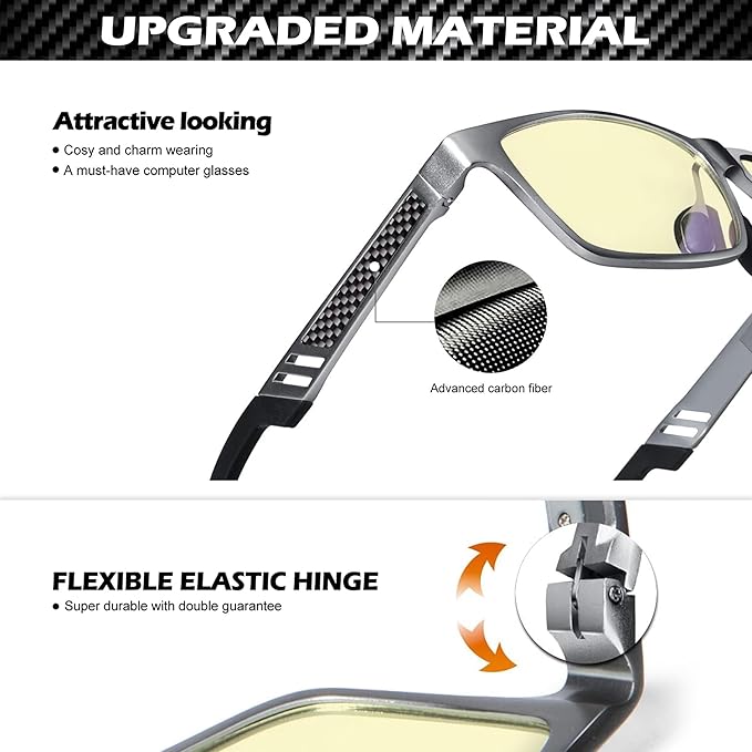 ANYLUV Blue Light Blocking Glasses Men Computer Gaming Glasses Lightweight - Image 3
