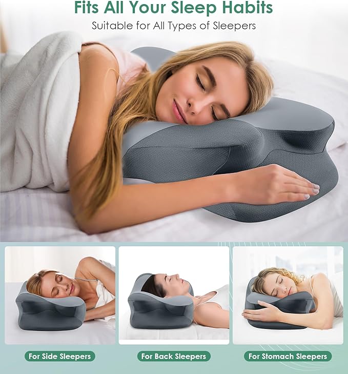 DONAMA Cervical Pillow for Sleeping, Contour Memory Foam Pillow for Neck and - Image 4