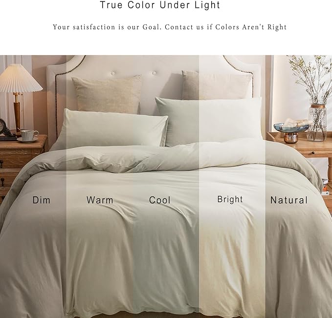 PURE ERA Jersey Knit Duvet Cover Set 100% T-Shirt Cotton Super Soft Comfy 2pc - Image 5