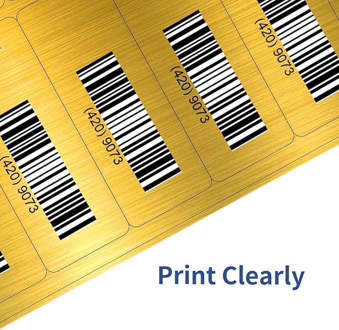 1" x 2-5/8" Address Labels- Gold Shipping Labels Stickers/Mailing Labe Stickers for Laser/Inkjet Printer, Matte- Permanent Adhesive Sticker-DeskoryOffice