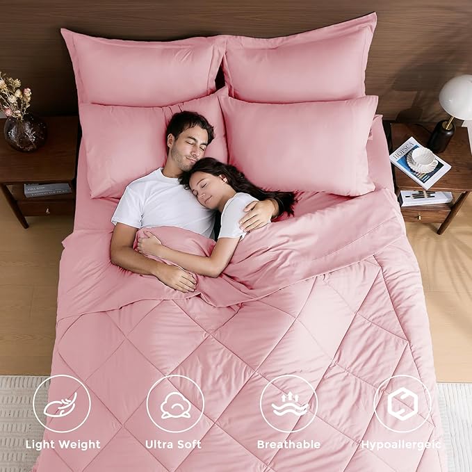 HEVUMYI Pink Full Comforter Set - Image 2