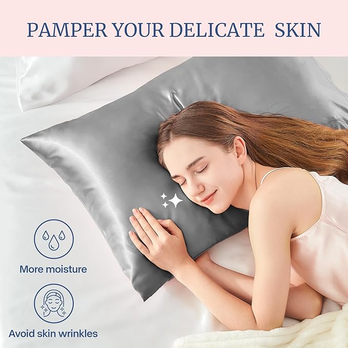 BEDELITE Satin Pillowcase for Hair and Skin, Super Soft and Cooling Similar to - Image 3