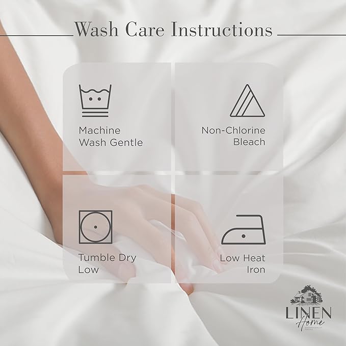 Linen Home 100% Cotton Percale Sheets Full Size, Dove Grey, Deep Pocket - Image 5