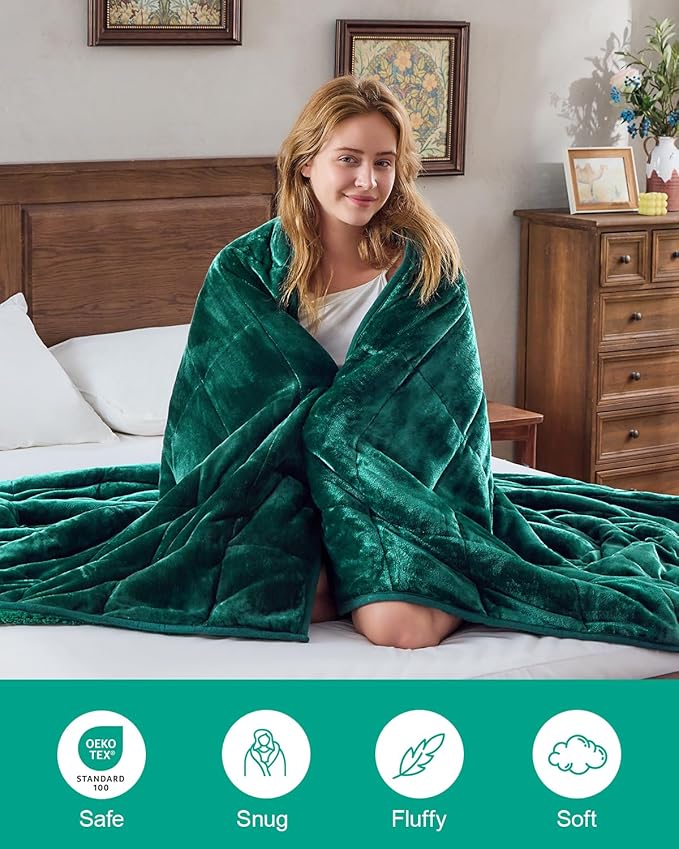 Super Fuzzy Soft Sherpa Fleece Weighted Blanket, 15 lbs Dual Sided Fluffy Heavy - Image 6