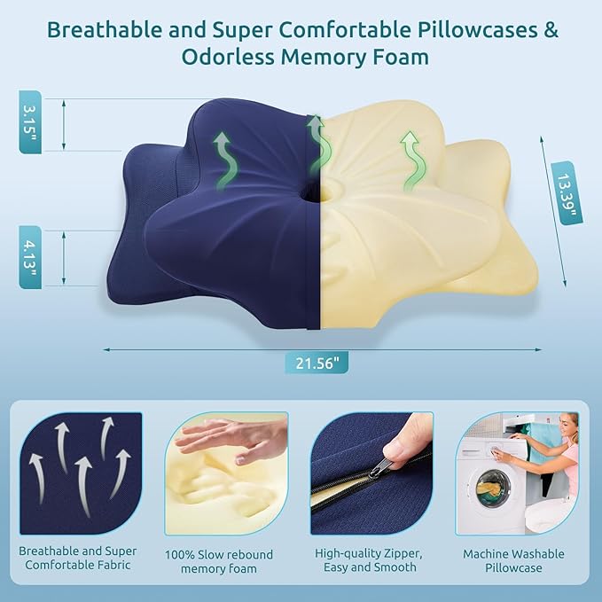 DONAMA Cervical Pillow for Neck and Shoulder Pain Relief, Cooling Contour - Image 3